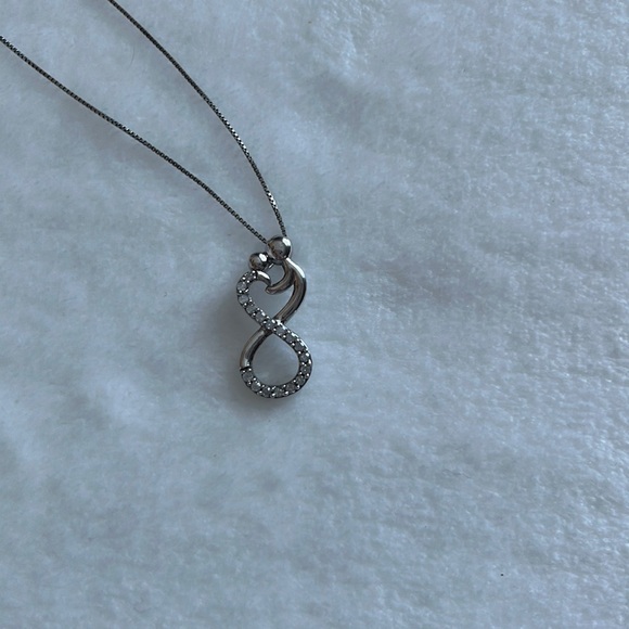NEW 1/4 Genuine Diamond Sterling Silver Chain Mother Daughter Pendant Necklace - Picture 3 of 7